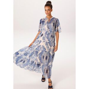 Sommerkleid ANISTON CASUAL, Damen, Gr. 40, N-Gr, blau (ecru, hellblau, blau, marine), Chiffon, Obermaterial: 100% Polyester. Futter: 100% Polyester, bedruckt, geblümt, gemustert, lässig geschnitten knöchellang, V-Ausschnitt, weit, Kleider Sommerkleid, mit Sommerkleid ANISTON CASUAL, Damen, Gr. 40, N-Gr, blau (ecru, hellblau, blau, marine), Chiffon, Obermaterial: 100% Polyester. Futter: 100% Polyester, bedruckt, geblümt, gemustert, lässig geschnitten knöchellang, V-Ausschnitt, weit, Kleider Sommerkleid, mit