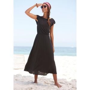 Beach Time Jerseykleid BEACHTIME "aus Viskosejersey mit Gummizug in der Taille, elegantes Midikleid", Damen, Gr. 40, N-Gr, schwarz, Jersey, Obermaterial: 100% Viskose, unifarben, figurumspielend ca. Mitte Wade, Rundhals, Kleider Jerseykleid, Kurzärmliges Beach Time Jerseykleid BEACHTIME "aus Viskosejersey mit Gummizug in der Taille, elegantes Midikleid", Damen, Gr. 40, N-Gr, schwarz, Jersey, Obermaterial: 100% Viskose, unifarben, figurumspielend ca. Mitte Wade, Rundhals, Kleider Jerseykleid, Kurzärmliges