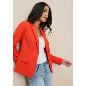Kurzblazer TAMARIS "mit figurbetonter Passform", Damen, Gr. 44, orange (orangerot), Web, Obermaterial: 93% Polyester, 7% Elasthan. Futter: 100% Polyester, unifarben, figurbetont hüftlang, Blazer Kurzblazer, in Trendfarben - mit passender Hose Kurzblazer TAMARIS "mit figurbetonter Passform", Damen, Gr. 44, orange (orangerot), Web, Obermaterial: 93% Polyester, 7% Elasthan. Futter: 100% Polyester, unifarben, figurbetont hüftlang, Blazer Kurzblazer, in Trendfarben - mit passender Hose