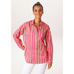 Hemdbluse ANISTON CASUAL, Damen, Gr. 40, pink, rosa, gelb, smaragdgrün, Web, Obermaterial: 100% Baumwolle, bedruckt, gestreift, oversize Po-bedeckend, 1-Knopf-Manschette, Blusen Hemdbluse, im knallfarbenem Streifen-Dessin Hemdbluse ANISTON CASUAL, Damen, Gr. 40, pink, rosa, gelb, smaragdgrün, Web, Obermaterial: 100% Baumwolle, bedruckt, gestreift, oversize Po-bedeckend, 1-Knopf-Manschette, Blusen Hemdbluse, im knallfarbenem Streifen-Dessin