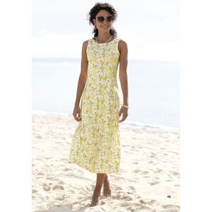 Beach Time Midikleid BEACHTIME "mit ausgestelltem Rockteil mit Blumendruck, Jerseykleid", Damen, Gr. 44, N-Gr, gelb, creme bedruckt, Jersey, Obermaterial: 60% Viskose, 35% Polyester, 5% Elasthan, bedruckt, geblümt, figurumspielend ca. Mitte Wade, Rundhals Beach Time Midikleid BEACHTIME "mit ausgestelltem Rockteil mit Blumendruck, Jerseykleid", Damen, Gr. 44, N-Gr, gelb, creme bedruckt, Jersey, Obermaterial: 60% Viskose, 35% Polyester, 5% Elasthan, bedruckt, geblümt, figurumspielend ca. Mitte Wade, Rundhals