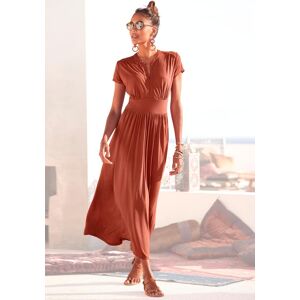 Midikleid LASCANA "mit Reissverschluss am Ausschnitt und Tailleneinsatz", Damen, Gr. 34, N-Gr, orange (terrakotta), Jersey, Obermaterial: 100% Viskose, unifarben, figurumspielend ca. Mitte Wade, V-Ausschnitt, Kleider Midikleid, figurbetontes Jerseykleid, Midikleid LASCANA "mit Reissverschluss am Ausschnitt und Tailleneinsatz", Damen, Gr. 34, N-Gr, orange (terrakotta), Jersey, Obermaterial: 100% Viskose, unifarben, figurumspielend ca. Mitte Wade, V-Ausschnitt, Kleider Midikleid, figurbetontes Jerseykleid,