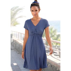 Jerseykleid VIVANCE "mit geometrischem Print", Damen, Gr. 46, N-Gr, blau (blau, marine, gemustert), Jersey, Obermaterial: 95% Viskose, 5% Elasthan, gemustert, figurumspielend ca. Mitte Oberschenkel, V-Ausschnitt, Kleider Jerseykleid, figurschmeichelndes S Jerseykleid VIVANCE "mit geometrischem Print", Damen, Gr. 46, N-Gr, blau (blau, marine, gemustert), Jersey, Obermaterial: 95% Viskose, 5% Elasthan, gemustert, figurumspielend ca. Mitte Oberschenkel, V-Ausschnitt, Kleider Jerseykleid, figurschmeichelndes S