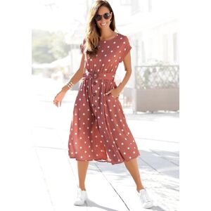 Midikleid LASCANA "mit Punktedruck und Taschen, Blusenkleid", Damen, Gr. 40, N-Gr, beige (marsala, creme, bedruckt), Web, Obermaterial: 100% Viskose, gepunktet, figurumspielend ca. Mitte Wade, Rundhals, Aufschlag, Kleider Midikleid, elegantes Sommerkleid Midikleid LASCANA "mit Punktedruck und Taschen, Blusenkleid", Damen, Gr. 40, N-Gr, beige (marsala, creme, bedruckt), Web, Obermaterial: 100% Viskose, gepunktet, figurumspielend ca. Mitte Wade, Rundhals, Aufschlag, Kleider Midikleid, elegantes Sommerkleid