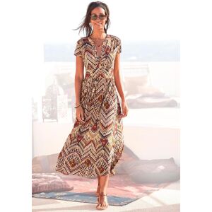 Midikleid LASCANA "mit Reissverschluss am Ausschnitt und Tailleneinsatz, Ethnoprint", Damen, Gr. 40, N-Gr, braun (braun, bedruckt), Jersey, Obermaterial: 100% Viskose, bedruckt, figurumspielend ca. Mitte Wade, V-Ausschnitt, Kleider Midikleid, figurbetonte Midikleid LASCANA "mit Reissverschluss am Ausschnitt und Tailleneinsatz, Ethnoprint", Damen, Gr. 40, N-Gr, braun (braun, bedruckt), Jersey, Obermaterial: 100% Viskose, bedruckt, figurumspielend ca. Mitte Wade, V-Ausschnitt, Kleider Midikleid, figurbetonte
