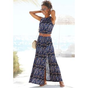 Maxikleid VIVANCE "mit Seitennahttaschen und Schlitz", Damen, Gr. 36, N-Gr, bunt (blau, rosé bedruckt), Jersey, Obermaterial: 100% Viskose, bedruckt, figurumspielend bodenlang, Rundhals, Kleider Maxikleid, lockeres Sommerkleid, Strandkleid mit Animaldruck Maxikleid VIVANCE "mit Seitennahttaschen und Schlitz", Damen, Gr. 36, N-Gr, bunt (blau, rosé bedruckt), Jersey, Obermaterial: 100% Viskose, bedruckt, figurumspielend bodenlang, Rundhals, Kleider Maxikleid, lockeres Sommerkleid, Strandkleid mit Animaldruck