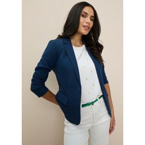 Kurzblazer TAMARIS "mit figurbetonter Passform", Damen, Gr. 40, blau (marine), Web, Obermaterial: 93% Polyester, 7% Elasthan. Futter: 100% Polyester, unifarben, figurbetont hüftlang, Blazer Kurzblazer, in Trendfarben - mit passender Hose Kurzblazer TAMARIS "mit figurbetonter Passform", Damen, Gr. 40, blau (marine), Web, Obermaterial: 93% Polyester, 7% Elasthan. Futter: 100% Polyester, unifarben, figurbetont hüftlang, Blazer Kurzblazer, in Trendfarben - mit passender Hose
