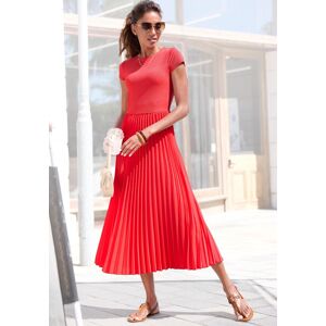 Midikleid LASCANA "mit Plisseerockteil, bügelfreie Qualität", Damen, Gr. 36, N-Gr, rot, Web, Obermaterial: 100% Polyester. Obermaterial 2: 100% Polyester, unifarben, figurumspielend Midi, Rundhals, Kleider Midikleid, elegantes Sommerkleid, Festkleid, Plis Midikleid LASCANA "mit Plisseerockteil, bügelfreie Qualität", Damen, Gr. 36, N-Gr, rot, Web, Obermaterial: 100% Polyester. Obermaterial 2: 100% Polyester, unifarben, figurumspielend Midi, Rundhals, Kleider Midikleid, elegantes Sommerkleid, Festkleid, Plis