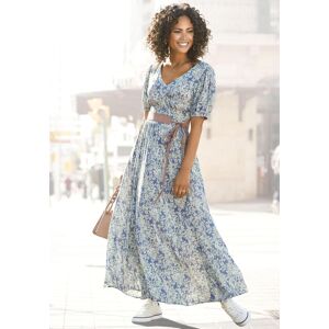 Maxikleid BUFFALO "mit zartem Blumendruck und V-Ausschnitt aus Webware", Damen, Gr. 38, N-Gr, blau (blau, bedruckt), Web, Obermaterial: 100% Viskose, bedruckt, geblümt, figurbetont bodenlang, tiefer V-Ausschnitt, Puffärmel mit Gummizug, Kleider Maxikleid, Maxikleid BUFFALO "mit zartem Blumendruck und V-Ausschnitt aus Webware", Damen, Gr. 38, N-Gr, blau (blau, bedruckt), Web, Obermaterial: 100% Viskose, bedruckt, geblümt, figurbetont bodenlang, tiefer V-Ausschnitt, Puffärmel mit Gummizug, Kleider Maxikleid,