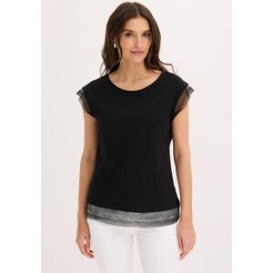 T-Shirt BONPRIX, Damen, Gr. 48/50 (XL), schwarz, Jersey, Obermaterial: 100% Baumwolle, unifarben, bequem hüftbedeckend, Rundhals, angeschnitten Spitzenkante, Shirts T-Shirt, bequeme Passform, überschnittene Schultern, mit Spitzendetails T-Shirt BONPRIX, Damen, Gr. 48/50 (XL), schwarz, Jersey, Obermaterial: 100% Baumwolle, unifarben, bequem hüftbedeckend, Rundhals, angeschnitten Spitzenkante, Shirts T-Shirt, bequeme Passform, überschnittene Schultern, mit Spitzendetails