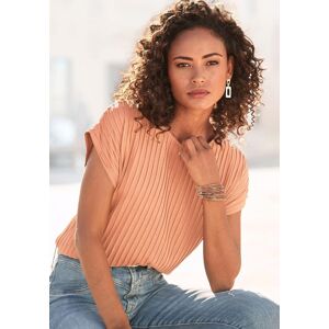 Kurzarmshirt LASCANA, Damen, Gr. 32/34, orange (peach), Jersey, Obermaterial: 62% Polyester, 33% Viskose, 5% Elasthan, unifarben, figurumspielend hüftlang, Rundhals, Shirts Kurzarmshirt, mit Biesenstruktur, bügelfreies T-Shirt aus moderner Strukturware Kurzarmshirt LASCANA, Damen, Gr. 32/34, orange (peach), Jersey, Obermaterial: 62% Polyester, 33% Viskose, 5% Elasthan, unifarben, figurumspielend hüftlang, Rundhals, Shirts Kurzarmshirt, mit Biesenstruktur, bügelfreies T-Shirt aus moderner Strukturware