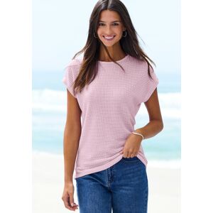 Kurzarmshirt VIVANCE "aus bügelfreiem Waffelstrick", Damen, Gr. 40/42, lila, Strick, Obermaterial: 64% Polyester, 34% Viskose, 2% Elasthan, bequem, Rundhals, Shirts Kurzarmshirt Kurzarmshirt VIVANCE "aus bügelfreiem Waffelstrick", Damen, Gr. 40/42, lila, Strick, Obermaterial: 64% Polyester, 34% Viskose, 2% Elasthan, bequem, Rundhals, Shirts Kurzarmshirt