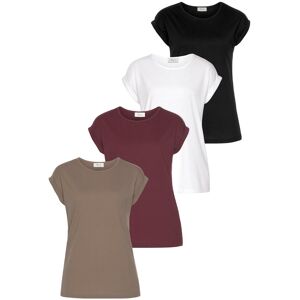 T-Shirt BOYSEN'S "im Basic-Stil, weicher Baumwoll-Jersey, viele Farben und Grössen", Damen, Gr. 44, bunt (taupe, bordeaux, weiß, schwarz), Jersey, Obermaterial: 50% Baumwolle, 50% Polyester, clean, unifarben, Basic, figurumspielend, Rundhals, angeschnitte T-Shirt BOYSEN'S "im Basic-Stil, weicher Baumwoll-Jersey, viele Farben und Grössen", Damen, Gr. 44, bunt (taupe, bordeaux, weiß, schwarz), Jersey, Obermaterial: 50% Baumwolle, 50% Polyester, clean, unifarben, Basic, figurumspielend, Rundhals, angeschnitte