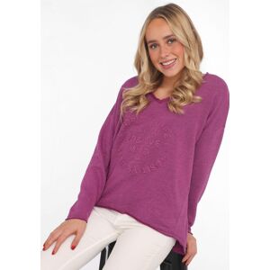 Sweatshirt ZWILLINGSHERZ "Positive Mind", Damen, Gr. SM (S/M), lila (beere), Sweatware, Obermaterial: 70% Baumwolle, 30% Polyester, unifarben, used, lässig geschnitten Po-bedeckend, V-Ausschnitt, Sweatshirts Sweatshirt, ausgefranster V-Ausschnitt, Used Lo Sweatshirt ZWILLINGSHERZ "Positive Mind", Damen, Gr. SM (S/M), lila (beere), Sweatware, Obermaterial: 70% Baumwolle, 30% Polyester, unifarben, used, lässig geschnitten Po-bedeckend, V-Ausschnitt, Sweatshirts Sweatshirt, ausgefranster V-Ausschnitt, Used Lo