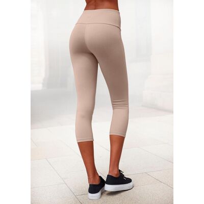 Caprileggings LASCANA, Damen, Gr. 40/42, N-Gr, beige, Single Jersey, Obermaterial: 95% Baumwolle, 5% Elasthan, unifarben, Basic, Basic kniebedeckend, Hosen Caprileggings, mit breitem weichem Bündchen, Loungewear Caprileggings LASCANA, Damen, Gr. 40/42, N-Gr, beige, Single Jersey, Obermaterial: 95% Baumwolle, 5% Elasthan, unifarben, Basic, Basic kniebedeckend, Hosen Caprileggings, mit breitem weichem Bündchen, Loungewear