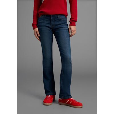 Bootcut-Jeans ARIZONA "Baby-Boot", Damen, Gr. 38, N-Gr, blau (dunkelblau us), Denim/Jeans, Obermaterial: 79% Baumwolle, 19% Polyester, 2% Elasthan, Abriebeffekte, Basic, eng lang, Jeans Bootcut-Jeans, Bootcut-Stil, figurbetonte Passform, mit Used-Effekten Bootcut-Jeans ARIZONA "Baby-Boot", Damen, Gr. 38, N-Gr, blau (dunkelblau us), Denim/Jeans, Obermaterial: 79% Baumwolle, 19% Polyester, 2% Elasthan, Abriebeffekte, Basic, eng lang, Jeans Bootcut-Jeans, Bootcut-Stil, figurbetonte Passform, mit Used-Effekten