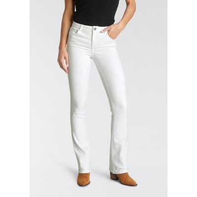 Bootcut-Jeans ARIZONA "Ultra-Stretch", Damen, Gr. 50, N-Gr, weiss (weiß), Denim/Jeans, Obermaterial: 65% Baumwolle, 33% Polyester, 2% Elasthan, Basic, extraeng lang, Jeans Bootcut-Jeans, normale Passform, Baby-Bootcut, Used-Look-Waschung Bootcut-Jeans ARIZONA "Ultra-Stretch", Damen, Gr. 50, N-Gr, weiss (weiß), Denim/Jeans, Obermaterial: 65% Baumwolle, 33% Polyester, 2% Elasthan, Basic, extraeng lang, Jeans Bootcut-Jeans, normale Passform, Baby-Bootcut, Used-Look-Waschung