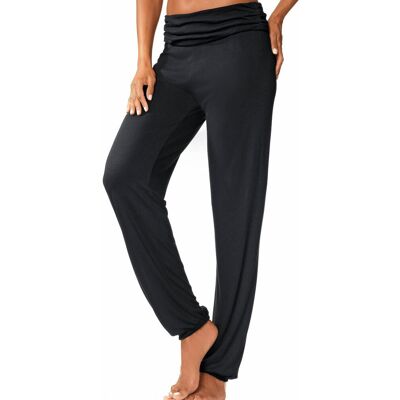 Haremshose BUFFALO, Damen, Gr. 32/34, N-Gr, schwarz, Web, Obermaterial: 100% Viskose, unifarben, bequem lang, Hosen Haremshose, mit gerafftem Umschlagbund Haremshose BUFFALO, Damen, Gr. 32/34, N-Gr, schwarz, Web, Obermaterial: 100% Viskose, unifarben, bequem lang, Hosen Haremshose, mit gerafftem Umschlagbund