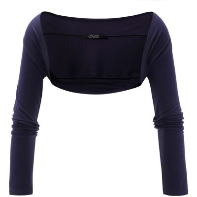 Bolero ANISTON SELECTED, Damen, Gr. 42, blau (dunkelblau), Jersey, Obermaterial: 95% Viskose, 5% Elasthan, unifarben, figurbetont, normaler Saum, Strickjacken Bolero Bolero ANISTON SELECTED, Damen, Gr. 42, blau (dunkelblau), Jersey, Obermaterial: 95% Viskose, 5% Elasthan, unifarben, figurbetont, normaler Saum, Strickjacken Bolero