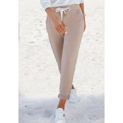 Sweathose ELBSAND "Brinja", Damen, Gr. L (40), N-Gr, grau (taupe), Sweatware, Obermaterial: 95% Baumwolle, 5% Elasthan, unifarben, figurumspielend lang, Hosen Sweathose, mit Taschen und breiten Kordeln, Jogginghose, lässige Passform Sweathose ELBSAND "Brinja", Damen, Gr. L (40), N-Gr, grau (taupe), Sweatware, Obermaterial: 95% Baumwolle, 5% Elasthan, unifarben, figurumspielend lang, Hosen Sweathose, mit Taschen und breiten Kordeln, Jogginghose, lässige Passform