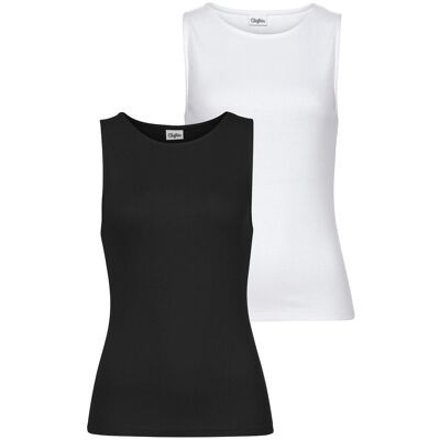 Tanktop BUFFALO, Damen, Gr. 36/38, schwarz (weiß,, schwarz), Rippware, Obermaterial: 95% Baumwolle, 5% Elasthan, unifarben, Basic, figurbetont hüftlang, Rundhals, Tops Tanktop, aus weicher Rippware Tanktop BUFFALO, Damen, Gr. 36/38, schwarz (weiß,, schwarz), Rippware, Obermaterial: 95% Baumwolle, 5% Elasthan, unifarben, Basic, figurbetont hüftlang, Rundhals, Tops Tanktop, aus weicher Rippware