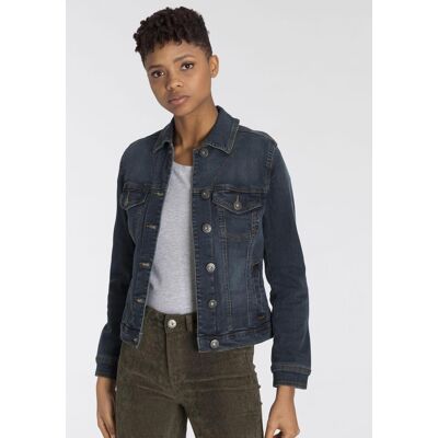 Jeansjacke ARIZONA, Damen, Gr. 48, blau (dunkelblau us), Denim/Jeans, Obermaterial: 98% Baumwolle, 2% Elasthan, Basic, figurbetont kurz, abgestepptes Bündchen mit Knöpfen, Jacken Jeansjacke, aus Baumwollmischung, figurbetont, in Stretch-Qualität Jeansjacke ARIZONA, Damen, Gr. 48, blau (dunkelblau us), Denim/Jeans, Obermaterial: 98% Baumwolle, 2% Elasthan, Basic, figurbetont kurz, abgestepptes Bündchen mit Knöpfen, Jacken Jeansjacke, aus Baumwollmischung, figurbetont, in Stretch-Qualität