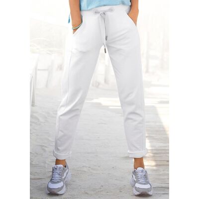 Sweathose ELBSAND "Brinja", Damen, Gr. XL (42), N-Gr, weiss (weiß), angeraute Sweatware, Obermaterial: 95% Baumwolle, 5% Elasthan, unifarben, figurumspielend lang, Hosen Sweathose, mit Logoprint am Bund und Taschen, Jogginghose, Relaxhose Sweathose ELBSAND "Brinja", Damen, Gr. XL (42), N-Gr, weiss (weiß), angeraute Sweatware, Obermaterial: 95% Baumwolle, 5% Elasthan, unifarben, figurumspielend lang, Hosen Sweathose, mit Logoprint am Bund und Taschen, Jogginghose, Relaxhose