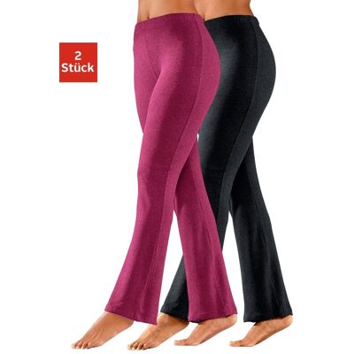 Jazzpants VIVANCE ACTIVE, Damen, Gr. 36/38, N-Gr, rosa (1x schwarz, 1x himbeere), Single Jersey, Obermaterial: 95% Baumwolle, 5% Elasthan, unifarben, Basic, Basic lang, Hosen Jazzpants, mit leicht ausgestelltem Bein, Loungewear Jazzpants VIVANCE ACTIVE, Damen, Gr. 36/38, N-Gr, rosa (1x schwarz, 1x himbeere), Single Jersey, Obermaterial: 95% Baumwolle, 5% Elasthan, unifarben, Basic, Basic lang, Hosen Jazzpants, mit leicht ausgestelltem Bein, Loungewear