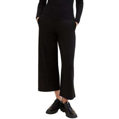 Culotte TOM TAILOR DENIM, Damen, Gr. XS (34), N-Gr, schwarz (deep schwarz), Web, Obermaterial: 96% Polyester, 4% Elasthan, unifarben, gerade normal, Hosen Culotte, 3/4-Länge mit Eingrifftaschen Culotte TOM TAILOR DENIM, Damen, Gr. XS (34), N-Gr, schwarz (deep schwarz), Web, Obermaterial: 96% Polyester, 4% Elasthan, unifarben, gerade normal, Hosen Culotte, 3/4-Länge mit Eingrifftaschen