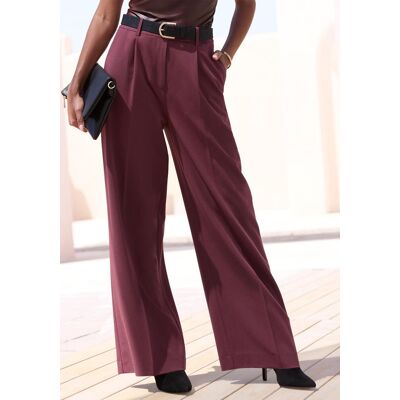 Anzughose LASCANA, Damen, Gr. 44, N-Gr, blau (bordeaux), Obermaterial: 75% Polyester, 18% Viskose, 7% Elasthan. Taschenbeutel: 100% Polyester, unifarben, figurumspielend lang, Hosen Anzughose, mit weitem Bein, Palazzohose, elegant Anzughose LASCANA, Damen, Gr. 44, N-Gr, blau (bordeaux), Obermaterial: 75% Polyester, 18% Viskose, 7% Elasthan. Taschenbeutel: 100% Polyester, unifarben, figurumspielend lang, Hosen Anzughose, mit weitem Bein, Palazzohose, elegant