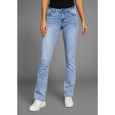 Bootcut-Jeans ARIZONA "Ultra-Stretch", Damen, Gr. 46, N-Gr, blau (bleached), Denim/Jeans, Obermaterial: 74% Baumwolle, 24% Polyester, 2% Elasthan, Basic, extraeng lang, Jeans Bootcut-Jeans, normale Passform, Baby-Bootcut, Used-Look-Waschung Bootcut-Jeans ARIZONA "Ultra-Stretch", Damen, Gr. 46, N-Gr, blau (bleached), Denim/Jeans, Obermaterial: 74% Baumwolle, 24% Polyester, 2% Elasthan, Basic, extraeng lang, Jeans Bootcut-Jeans, normale Passform, Baby-Bootcut, Used-Look-Waschung