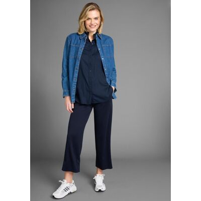 Culotte LAURA SCOTT, Damen, Gr. 44, N-Gr, blau (navy), Milano Rib, Obermaterial: 76% Polyester, 20% Viskose, 4% Elasthan, unifarben, 7/8-Länge, Hosen Culotte, aus weicher Milano-Qualität Culotte LAURA SCOTT, Damen, Gr. 44, N-Gr, blau (navy), Milano Rib, Obermaterial: 76% Polyester, 20% Viskose, 4% Elasthan, unifarben, 7/8-Länge, Hosen Culotte, aus weicher Milano-Qualität
