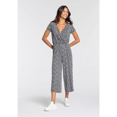 Jumpsuit LAURA SCOTT, Damen, Gr. 38, N-Gr, schwarz-weiss (schwarz, weiß), Single Jersey, Obermaterial: 95% Viskose, 5% Elasthan, gemustert, figurbetont ca. Mitte Wade, V-Ausschnitt, Overalls Jumpsuit, mit V-Ausschnitt Jumpsuit LAURA SCOTT, Damen, Gr. 38, N-Gr, schwarz-weiss (schwarz, weiß), Single Jersey, Obermaterial: 95% Viskose, 5% Elasthan, gemustert, figurbetont ca. Mitte Wade, V-Ausschnitt, Overalls Jumpsuit, mit V-Ausschnitt