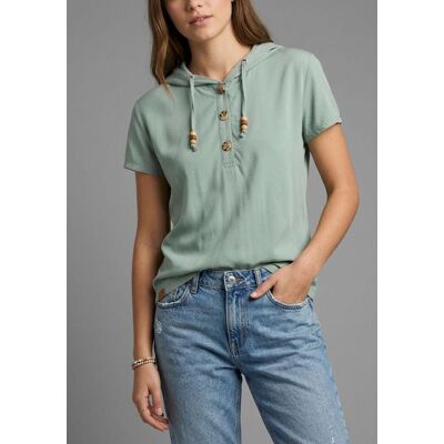 Shirtbluse KANGAROOS, Damen, Gr. 34, grün (salbei), Single Jersey, Obermaterial: 100% Viskose. Obermaterial Rückenteil: 95% Viskose, 5% Elasthan, figurumspielend hüftlang, angeschnitten abgesteppte Kante, Blusen Shirtbluse, figurumspielendes Blusentop, mi Shirtbluse KANGAROOS, Damen, Gr. 34, grün (salbei), Single Jersey, Obermaterial: 100% Viskose. Obermaterial Rückenteil: 95% Viskose, 5% Elasthan, figurumspielend hüftlang, angeschnitten abgesteppte Kante, Blusen Shirtbluse, figurumspielendes Blusentop, mi