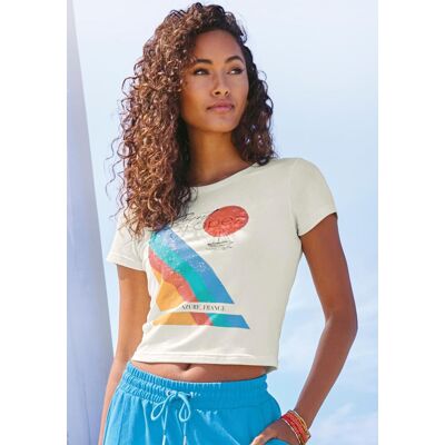 T-Shirt BENCH. LOUNGEWEAR, Damen, Gr. 44/46, wollweiß, Web, Obermaterial: 95% Baumwolle, 5% Elasthan, bedruckt, unifarben, klassisch taillenlang, Rundhals, normaler Saum, Shirts T-Shirt, aus weicher Baumwoll-Qualität, Loungewear T-Shirt BENCH. LOUNGEWEAR, Damen, Gr. 44/46, wollweiß, Web, Obermaterial: 95% Baumwolle, 5% Elasthan, bedruckt, unifarben, klassisch taillenlang, Rundhals, normaler Saum, Shirts T-Shirt, aus weicher Baumwoll-Qualität, Loungewear
