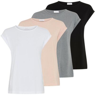 T-Shirt BOYSEN'S "im Basic-Stil, weicher Baumwoll-Jersey, viele Farben und Grössen", Damen, Gr. 36, bunt (grau, rose, weiß, schwarz), Jersey, Obermaterial: 50% Baumwolle, 50% Polyester, clean, unifarben, Basic, figurumspielend, Rundhals, angeschnitten Ums T-Shirt BOYSEN'S "im Basic-Stil, weicher Baumwoll-Jersey, viele Farben und Grössen", Damen, Gr. 36, bunt (grau, rose, weiß, schwarz), Jersey, Obermaterial: 50% Baumwolle, 50% Polyester, clean, unifarben, Basic, figurumspielend, Rundhals, angeschnitten Ums
