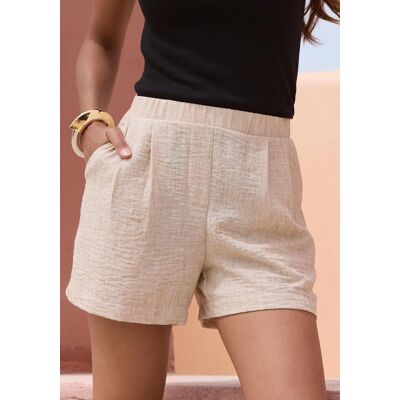 Webshorts BUFFALO "aus luftig-leichter Webware", Damen, Gr. 44, N-Gr, beige meliert, Web, Obermaterial: 100% Polyester, meliert, figurumspielend ca. Mitte Oberschenkel, Hosen Webshorts, Sommerhose mit Melange-Effekt, leichte Sommershorts, bequem Webshorts BUFFALO "aus luftig-leichter Webware", Damen, Gr. 44, N-Gr, beige meliert, Web, Obermaterial: 100% Polyester, meliert, figurumspielend ca. Mitte Oberschenkel, Hosen Webshorts, Sommerhose mit Melange-Effekt, leichte Sommershorts, bequem