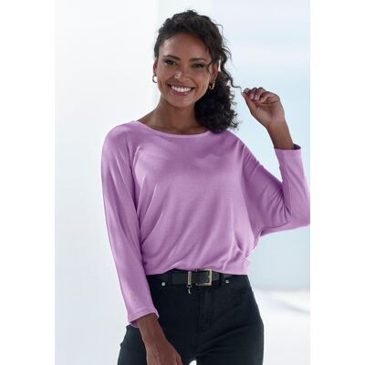 3/4-Arm-Shirt LASCANA "aus luftiger Feinstrickqualität", Damen, Gr. 36/38, lila (flieder), Feinstrick, Obermaterial: 50% Viskose (LENZING™ ECOVERO™), 46% Polyester, 4% Elasthan, unifarben, lässig geschnitten normal, Rundhals, Fledermausärmel normaler Saum 3/4-Arm-Shirt LASCANA "aus luftiger Feinstrickqualität", Damen, Gr. 36/38, lila (flieder), Feinstrick, Obermaterial: 50% Viskose (LENZING™ ECOVERO™), 46% Polyester, 4% Elasthan, unifarben, lässig geschnitten normal, Rundhals, Fledermausärmel normaler Saum