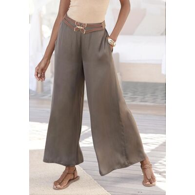 Webhose LASCANA "mit extra weitem Bein aus softer Satinqualität", Damen, Gr. 38, N-Gr, grün (khaki), Satin, Obermaterial: 100% Polyester, unifarben, figurumspielend lang, Hosen Webhose, luftige Sommerhose mit Taschen, elegant Webhose LASCANA "mit extra weitem Bein aus softer Satinqualität", Damen, Gr. 38, N-Gr, grün (khaki), Satin, Obermaterial: 100% Polyester, unifarben, figurumspielend lang, Hosen Webhose, luftige Sommerhose mit Taschen, elegant