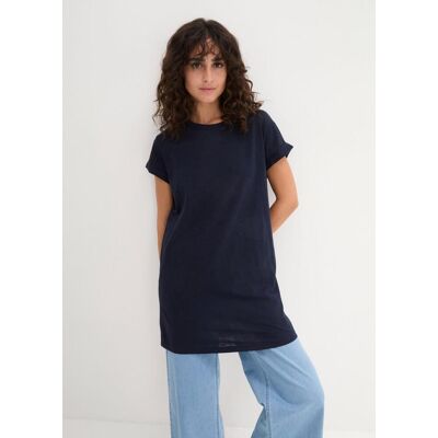 Longshirt BONPRIX, Damen, Gr. 44/46 (L), dunkelblau, Jersey, Obermaterial: 100% Baumwolle, unifarben, bequem ca. Mitte Oberschenkel, Rundhals, mit Umschlag Umschlagsaum, Shirts Longshirt, bequeme Passform, lang, aus reiner Baumwolle Longshirt BONPRIX, Damen, Gr. 44/46 (L), dunkelblau, Jersey, Obermaterial: 100% Baumwolle, unifarben, bequem ca. Mitte Oberschenkel, Rundhals, mit Umschlag Umschlagsaum, Shirts Longshirt, bequeme Passform, lang, aus reiner Baumwolle