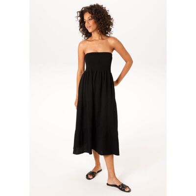 Sommerkleid ANISTON CASUAL, Damen, Gr. 38, N-Gr, schwarz, Web, Obermaterial: 100% Baumwolle, unifarben, figurumspielend kniefrei, Kleider Sommerkleid, - auch als Maxirock tragbar Sommerkleid ANISTON CASUAL, Damen, Gr. 38, N-Gr, schwarz, Web, Obermaterial: 100% Baumwolle, unifarben, figurumspielend kniefrei, Kleider Sommerkleid, - auch als Maxirock tragbar