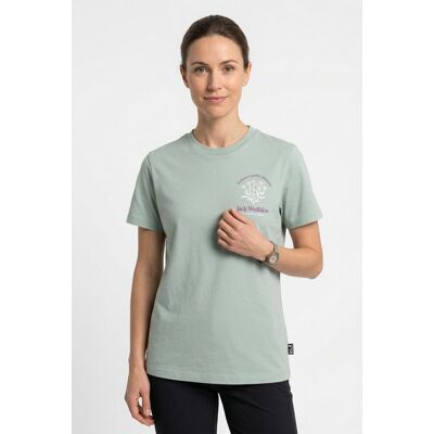 T-Shirt JACK WOLFSKIN "CAREFREE T W", Damen, Gr. XS (34), plant grün, Obermaterial: 100% Baumwolle, normal, Rundhals, Shirts T-Shirt T-Shirt JACK WOLFSKIN "CAREFREE T W", Damen, Gr. XS (34), plant grün, Obermaterial: 100% Baumwolle, normal, Rundhals, Shirts T-Shirt