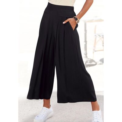 Culotte LASCANA "aus fliessender Viskose", Damen, Gr. 36, N-Gr, schwarz, Web, Obermaterial: 100% Viskose, unifarben, figurumspielend 7/8-Länge, Hosen Culotte, mit Taschen weites Bein, luftige Sommerhose, sommerlich, modisch Culotte LASCANA "aus fliessender Viskose", Damen, Gr. 36, N-Gr, schwarz, Web, Obermaterial: 100% Viskose, unifarben, figurumspielend 7/8-Länge, Hosen Culotte, mit Taschen weites Bein, luftige Sommerhose, sommerlich, modisch