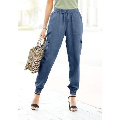 Schlupfhose LASCANA "aus leichtem Lyocell in Denim-Optik", Damen, Gr. 36, N-Gr, blau (denim, blau), Web, Obermaterial: 100% Lyocell, washed, figurumspielend lang, Hosen Schlupfhose, mit Cargotaschen, leicht und luftig Schlupfhose LASCANA "aus leichtem Lyocell in Denim-Optik", Damen, Gr. 36, N-Gr, blau (denim, blau), Web, Obermaterial: 100% Lyocell, washed, figurumspielend lang, Hosen Schlupfhose, mit Cargotaschen, leicht und luftig