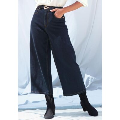 7/8-Jeans LASCANA "in modischer Culotte-Form", Damen, Gr. 40, N-Gr, blau (dunkelblau denim), Denim/Jeans, Obermaterial: 98% Baumwolle, 2% Elasthan, unifarben, figurumspielend knöchelfrei, Jeans 7/8-Jeans, aus Baumwoll-Denim, Straight-Leg, Sommerhose 7/8-Jeans LASCANA "in modischer Culotte-Form", Damen, Gr. 40, N-Gr, blau (dunkelblau denim), Denim/Jeans, Obermaterial: 98% Baumwolle, 2% Elasthan, unifarben, figurumspielend knöchelfrei, Jeans 7/8-Jeans, aus Baumwoll-Denim, Straight-Leg, Sommerhose