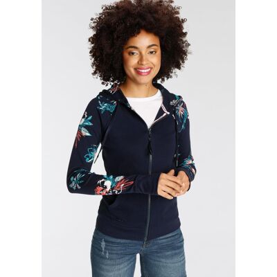 Kapuzensweatjacke KANGAROOS, Damen, Gr. 52/54, blau (marine), Interlock, Obermaterial: 100% Baumwolle, bedruckt, kontrastfarbene Details, unifarben mit Farbeinsatz, figurbetont hüftbedeckend, Raglanärmel Rippbündchen mit Daumenlöchern, Sweatjacken Kapuzen Kapuzensweatjacke KANGAROOS, Damen, Gr. 52/54, blau (marine), Interlock, Obermaterial: 100% Baumwolle, bedruckt, kontrastfarbene Details, unifarben mit Farbeinsatz, figurbetont hüftbedeckend, Raglanärmel Rippbündchen mit Daumenlöchern, Sweatjacken Kapuzen