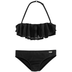 Bandeau-Bikini BUFFALO, Mädchen, Gr. 146/152, N-Gr, schwarz, Polyamid, unifarben, Bikini-Sets Bandeau-Bikini, mit modischem Volant Bandeau-Bikini BUFFALO, Mädchen, Gr. 146/152, N-Gr, schwarz, Polyamid, unifarben, Bikini-Sets Bandeau-Bikini, mit modischem Volant