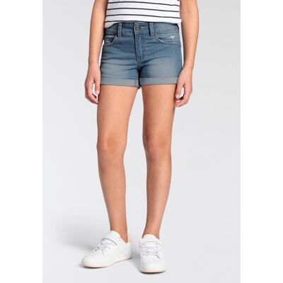 Shorts KANGAROOS "Jeans-Shorts mit Stretch für Mädchen", Mädchen, Gr. 170, N-Gr, blau (mid blau), Denim/Jeans, Obermaterial: 58% Baumwolle, 40% Polyester, 2% Elasthan, washed, Basic schmal kurz, Hosen Shorts, mit Logo-Stickerei Shorts KANGAROOS "Jeans-Shorts mit Stretch für Mädchen", Mädchen, Gr. 170, N-Gr, blau (mid blau), Denim/Jeans, Obermaterial: 58% Baumwolle, 40% Polyester, 2% Elasthan, washed, Basic schmal kurz, Hosen Shorts, mit Logo-Stickerei