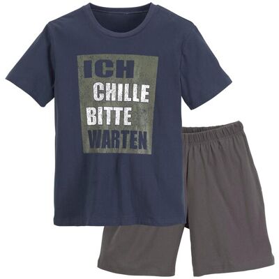 Pyjama AUTHENTIC LE JOGGER, Jungen, Gr. 146/152, grau (marine, anthrazit), Jersey, Obermaterial: 100% Baumwolle, bedruckt, Basic, lässig geschnitten kurz, Rundhals, abgesteppte Kante, Homewear-Sets Pyjama, Schlafanzug aus Baumwolle Pyjama AUTHENTIC LE JOGGER, Jungen, Gr. 146/152, grau (marine, anthrazit), Jersey, Obermaterial: 100% Baumwolle, bedruckt, Basic, lässig geschnitten kurz, Rundhals, abgesteppte Kante, Homewear-Sets Pyjama, Schlafanzug aus Baumwolle
