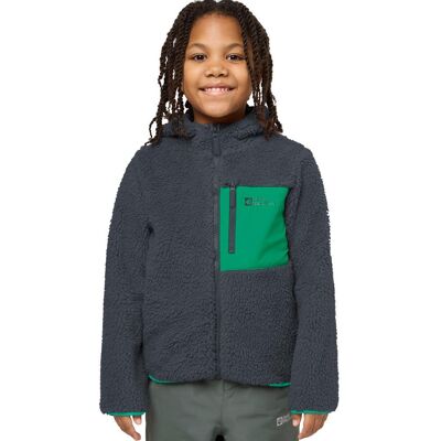 Fleecejacke JACK WOLFSKIN "ICE CURL HOOD JACKET K", Kinder, Gr. 116, phantom, gr, Fleece, Obermaterial: 100% Polyester, normal, hoch geschlossener Ausschnitt, eingesetzt eingefasste Kante, Jacken Fleecejacke, Übergangsjacke mit Kapuze, mit Brusttasche mit Fleecejacke JACK WOLFSKIN "ICE CURL HOOD JACKET K", Kinder, Gr. 116, phantom, gr, Fleece, Obermaterial: 100% Polyester, normal, hoch geschlossener Ausschnitt, eingesetzt eingefasste Kante, Jacken Fleecejacke, Übergangsjacke mit Kapuze, mit Brusttasche mit